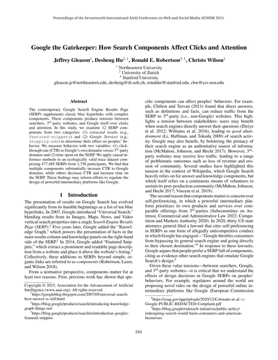 Google the gatekeeper: How search components affect clicks and attention