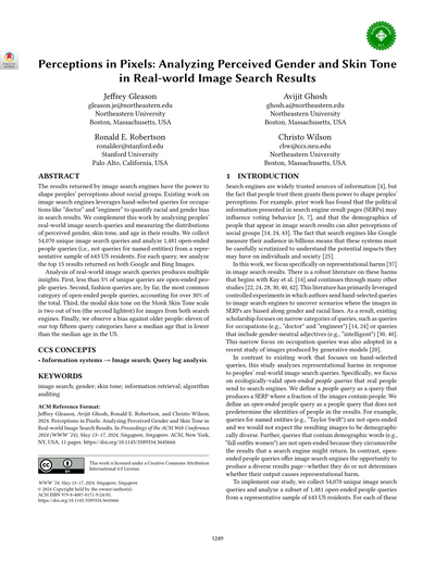 Perceptions in Pixels: Analyzing Perceived Gender and Skin Tone in Real-world Image Search Results