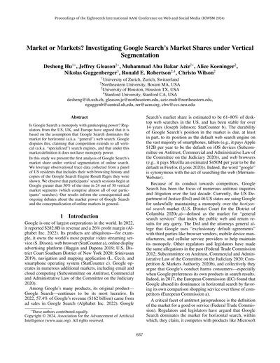 Market or Markets? Investigating Google Search's Market Shares under Vertical Segmentation