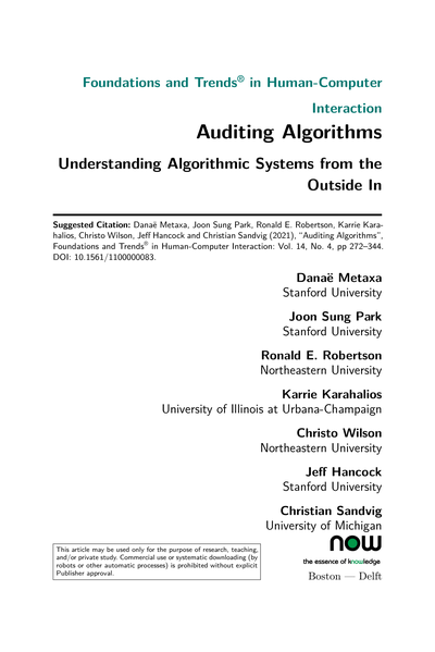 Auditing Algorithms: Understanding Algorithmic Systems from the Outside In
