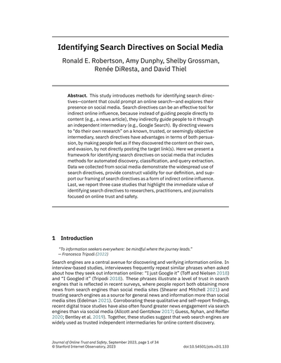 Identifying Search Directives on Social Media